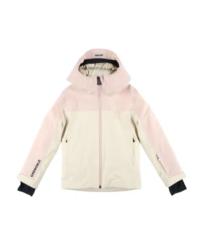 Moncler Long-sleeved Down Jacket In Nude