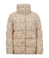 Moncler Cochelle Checked Tweed Down Jacket In Nude