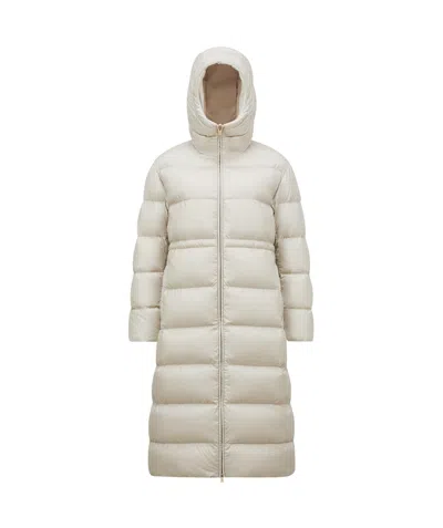 Moncler Long-sleeved Down Jacket In Nude