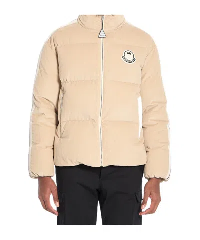 Moncler Long-sleeved Down Jacket In Nude