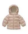 Moncler Long-sleeved Down Jacket In Pink