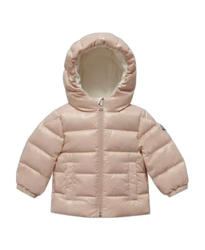Moncler Long-sleeved Down Jacket In Pink
