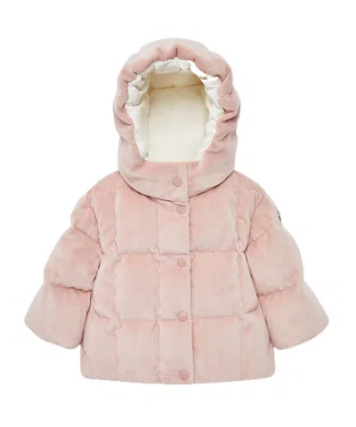 Moncler Long-sleeved Down Jacket In Pink