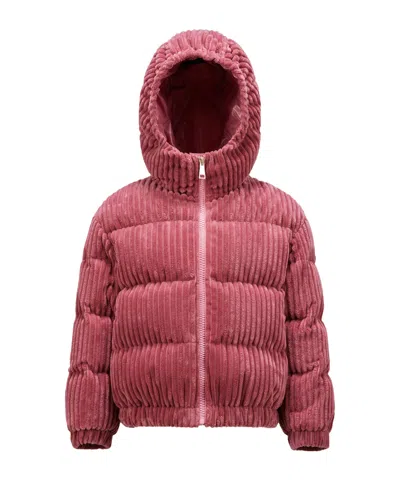 Moncler Long-sleeved Down Jacket In Pink