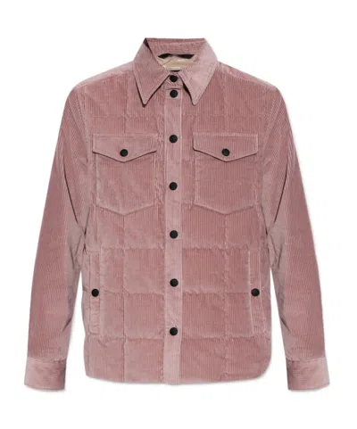 Moncler Long-sleeved Down Jacket In Pink