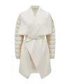 Moncler Padded Wool-blend Felt Cape In White