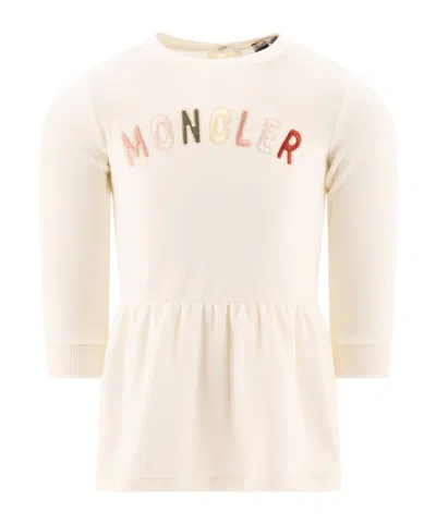 Moncler Long-sleeved Dress In White