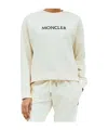Moncler Womens White Brand-embroidery Round-neck Cotton-jersey Sweatshirt Xs In White