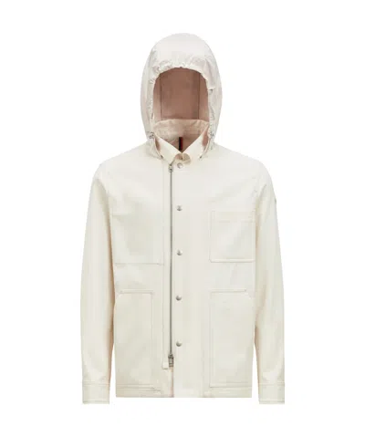 MONCLER GUERLEDAN HOODED COTTON SHIRT JACKET