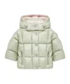 Moncler Long-sleeved Hooded Down Jacket In Neutral