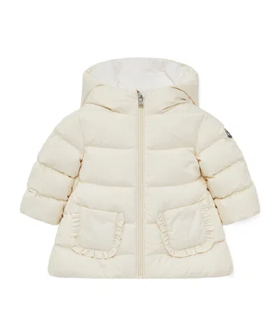 Moncler Long-sleeved Hooded Down Jacket In White