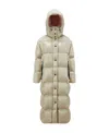 Moncler Long-sleeved Hooded Down Jacket In Nude