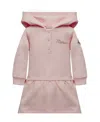 Moncler Long-sleeved Hooded Dress In Pink