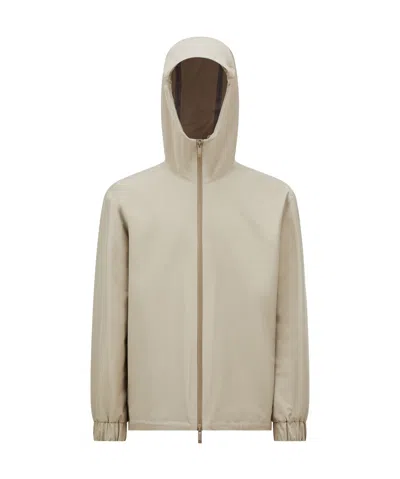 Moncler Long-sleeved Hooded Jacket In Nude