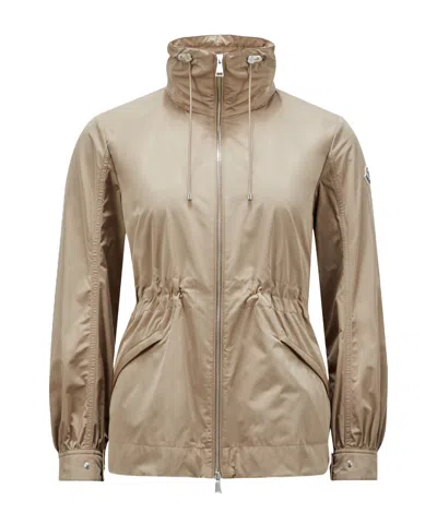 Moncler Long-sleeved Hooded Jacket In Nude