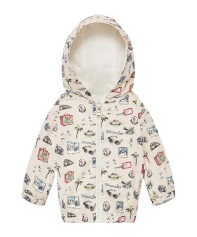 Moncler Long-sleeved Hooded Jacket In Pink