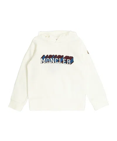 Moncler Long-sleeved Hooded Sweatshirt In White