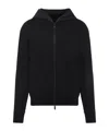 Moncler Zip-up Hooded Sweatshirt In Black