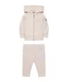 Moncler Long-sleeved Hooded Track Suit In Neutral