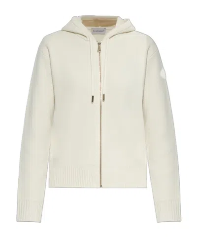 Moncler Long-sleeved Hoodie In White