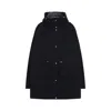 Moncler Relaxed Fit Hooded Jacket With Adjustable Drawstrings In Blue