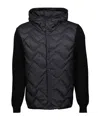 Moncler Long-sleeved Knitted Cardigan In Black