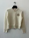 Moncler Long-sleeved Knitted Cardigan In White