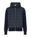 Moncler Long-sleeved Knitted Jacket In Blue