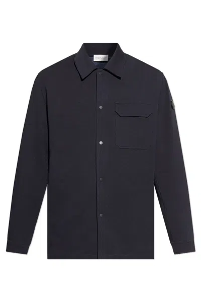 Moncler Long Sleeved Logo Patch Overshirt In 742