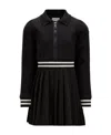 Moncler Pleated Dress Black In Black