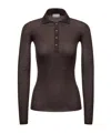 Moncler Long Sleeve Polo Shirt In Burgundy