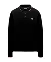 Moncler Long Sleeve Polo Shirt In Black