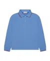Moncler Long-sleeved Polo Shirt In Blue