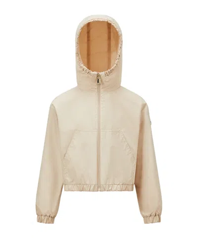 Moncler Long-sleeved Raincoat In Nude