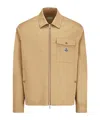 Moncler Cotton Blend Gabardine Shirt Jacket In Brown
