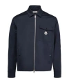 Moncler Cotton Stretch Garbardine Zip-up Shirt Jacket In Navy Blue