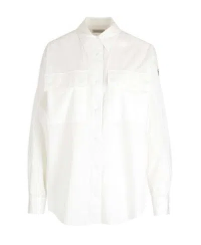 Moncler Long-sleeved Shirt In White