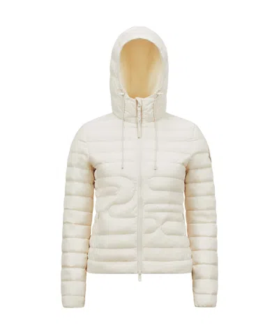 Moncler Long-sleeved Short Down Jacket In Nude