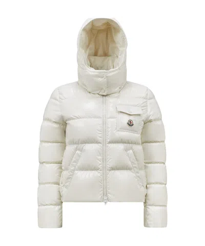 Moncler Andro Hooded Short Down Jacket White