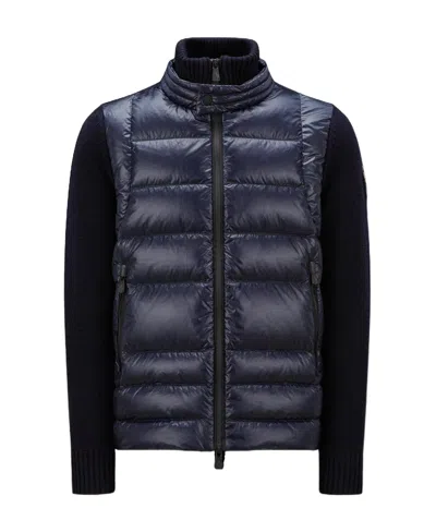 Moncler Grenoble Padded Wool Zip-up Cardigan Clothing In Black