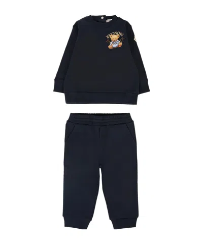 Moncler Kids' Long-sleeved Sportswear Suit In Black