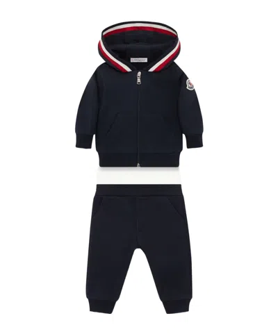 Moncler Kids' Long-sleeved Sportswear Suit In Blue