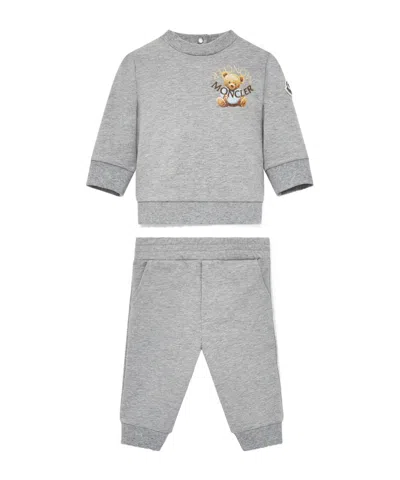 Moncler Kids' Long-sleeved Sportswear Suit In Gray