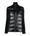 Moncler Black Padded Down Cardigan In Black