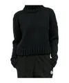 Moncler Long-sleeved Sweater In Black