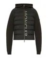 Moncler Cropped Black Sweatshirt With Padded And Smooth Fabric Design In Black
