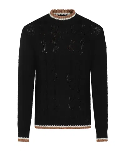 Moncler Long-sleeved Sweater In Black