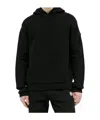 Moncler Men Wool Hooded Sweatshirt In Black