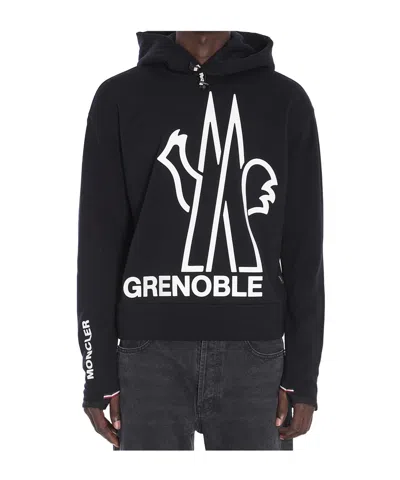 MONCLER MONCLER GRENOBLE LOGO PRINTED DRAWSTRING HOODIE