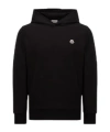 Moncler Sweat À Capuche En Coton À Empiècement Logo In Black